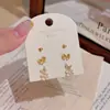 Pendientes de Flor con Lazo en Forma de Corazón, Set de Tres Piezas de Pendientes de Perla de Lujo Ligero y de Gama Alta, Pendientes Exquisitos y Elegantes de Estilo Suave