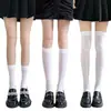Meias Pretas Meias Femininas Meia-Calça de Cano Médio Respiráveis Estilo Verão Meias Acima do Joelho Meias JK para Panturrilha Meias Acima do Joelho Meias com Proteção para o Calcanhar