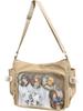 Bolso Cruzado de Lona para Estudiantes de Gran Capacidad para Clase para Mujer Nuevo Japonés Harajuku Color Sólido Cartero Hombro Tote