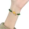 Novedad Pulsera con Colgante de Borla y Hebilla de Seguridad de Perlas Redondas Esmeralda que Realzan el Blanco para Mujer