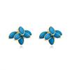 Pendientes Versátiles Simples Estilo Coreano con Laca Azul Klein Incrustada, con un Toque de Alta Gama, Color Perla Fresco y Dulce