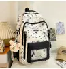 Mochila Suave y Fresca con Estampado de Copos de Nieve y Estrellas, Suave y Linda, Estilo Femenino, Bolso Escolar Multicompartimento, Mochila para Viajes Diarios y Escuela