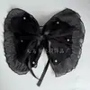 Pinza para Cola de Caballo Plisada de Perlas Oversize Lazo de Doble Capa Malla Estilo Coreano Media Recogida Pinza de Tiburón Elegante Accesorios para el Cabello