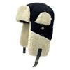 Sombrero de Moda de Otoño e Invierno de Color Contrastante de Forro Polar de Cordero a Prueba de Frío y Viento con Protección para las Orejas para Mujer Moda Casual Ajustable Sombrero Lei Feng Hombre