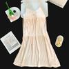 [Algodón Yunduo] Peishi de Abanico # Suéter de Verano para Mujer Ropa de Casa con Almohadillas en el Pecho y Camisones