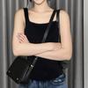 Traje de Camisola de Color Sólido para Mujer con Diseño de Chaleco Base de Suéter de Punto Nicho Ropa Exterior Top Corto para Mujer Trendy