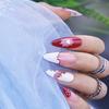 Uñas postizas versátiles, bonitas, para uso diario, estilo 'puro deseo' Amor de cereza, sensación de alta calidad, popular en línea, venta al por mayor