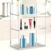 Prateleira de armazenamento de acrílico para banheiro 3 camadas transparente cosméticos perfume penteadeira suporte de bandeja armário de exibição multifuncional