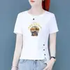 E-commerce Transfronteiriço Desconto Moda Mãe Tamanho Grande Marca Camiseta Manga Curta Moda Feminina Versátil Chique Top Modelador Verão