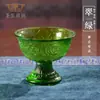 Juego de vidrio al por mayor de Buda ocho tazas de tributo auspiciosas Taza de purificación de agua de vidrio de colores Tazón de tributo Taza de tributo para el frente de Buda
