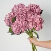 Flor de Hortênsia Artificial 3D de Haste Única com Toque de Luxo para Decoração de Casa Sala de Estar Arco de Casamento Flor Falsa Atacado Transfronteiriço