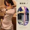 Nova Roupa Íntima Sexy Retro Estilo República da China de Qiaozi Uniforme Fenda Apaixonada Cheongsam Curto Quente Entrega