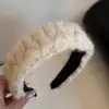 Diadema de Felpa con Patrón de Otoño e Invierno de Ala Ancha para Mujer con Parte Superior Alta del Cráneo, Pasador Versátil, Accesorio para el Cabello de Diadema de Lavado Facial de Gama Alta