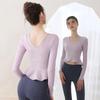 Ropa de yoga para mujer, top 2024, nueva ropa deportiva de alta gama para otoño e invierno, entrenamiento de pilates con almohadilla para el pecho, manga larga, fitness