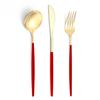 Popular cubertería de acero inoxidable Portugal de 4 piezas, cuchillo, tenedor y cuchara, juego para comida occidental, cuchillo para bistec, suministros para hotel y restaurante