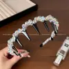 Faixa de cabelo larga deslumbrante de cristal de alta qualidade, celebridade da internet de alta classe, para sair, faixa de cabelo para prender o cabelo, feminina, novidades de primavera e verão, acessórios de cabelo de luxo leve