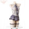 Lingerie sexy sexy girl terno estudante JK uniforme meias sedutoras um- peça malha vestido espartilho terno