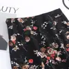 Saia de Cintura Alta, Nova Saia Estampada da Moda, Saia Midi Justa ao Corpo com Fenda, Saia Feminina de Seda de Gelo para Primavera e Verão, Elegante