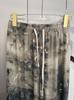 Pantalones de Pierna Ancha de Seda Helada con Tinte Anudado de Tinta de Estilo Chino Verano Delgados Caída Estilo Perezoso Casual Frescos Pantalones Casuales Venta al por Mayor