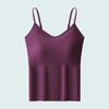 Camisola de Seda de Gelo Slim Fit Sem Costura Costas Bonitas Roupa Íntima Com Bojo Fixo Integrado Regata Longa Tamanho Grande para Mulheres