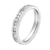 Bestseller transfronterizo: Anillo de acero de titanio con circonita estrellada, anillo de pareja, anillo de diamante simple y elegante, joyería directamente del fabricante