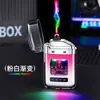 Encendedor Recargable Creativo Cáscara Transparente Impermeable Pulso Digital A Prueba de Viento Doble Arco Encendedor de Cigarrillos Regalo para Novio