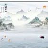 2025 Nuevo Estilo Papel Tapiz de Pared de Fondo de TV Estilo Chino Pintura de Paisaje Estilo Tinta China Papel Tapiz para Sala de Estar Papel Tapiz Cubierta de Pared de Película y Televisión 3D