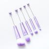 Ventas directas de fábrica venta caliente DIY con cuentas juego de brochas de maquillaje profesionales de 5 piezas con mango de metal corrector sombra de ojos brocha para cejas cabeza magnética de cambio libre juego de brochas de maquillaje con cuentas hechas a mano