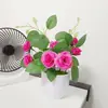 Decoración de Planta Verde Artificial Planta Pequeña en Maceta Flor de Plástico Flor Falsa Juego de Arreglo de Flores Artificiales Decoración de Bonsái Arreglo de Flores para el Hogar Planta en Maceta