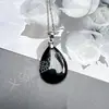 Colgante de Gota de Agua Plana de Cristal Natural Ágata Jade Ventas Calientes Transfronterizas Joyería DIY Exportación Venta al por Mayor Collar Venta al por Mayor
