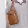 2023 nova bolsa masculina pu bolsa de peito masculina tendência transfronteiriça bolsa de mensageiro fábrica atacado geração mochila de peito de cor sólida