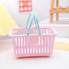 Cesta de coração bonito da menina da mesa dos desenhos animados cesta de armazenamento de papelaria cosméticos cesta portátil tamanho pequeno cesta de plástico estilo pastoral