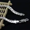 Pulsera de plata europea y americana estilo coreano nuevo clásico plateado trenzado Pulsera para mujer pulsera de plata popular transfronteriza