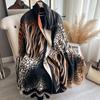Moda Europeia e Americana de Alta Qualidade Zebra Padrão Cachecol de Caxemira Outono e Inverno Feminino Novo Elegante Deslocamento Pescoço Quente Longo Xale