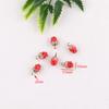 Colgante de aleación con goteo de aceite de fresa y cereza tridimensional, hecho a mano, pendientes, collar, accesorios de joyería