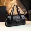Bolso de Mujer con Patrón de Cocodrilo 2026 Estilo Nuevo Bolso Cruzado Bolso Tipo Almohada Boston de Gama Alta para Mujer Bolso de Hombro de Cuero de Lujo Ligero