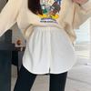 Cortina Blanca Pequeña de Pedos para Mujer Dobladillo Apilado Suéter Artefacto de Respaldo Otoño e Invierno Cubre Trasero Camisa Falda de Media Longitud