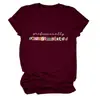 Camiseta feminina redonda de manga curta, estilosa e divertida, para Amazon, Wish e lojas independentes