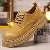 Botas Martin de cano baixo, sapatos masculinos de sola grossa, estilo britânico, botas Martin casuais retrô, sapatos de derby de dedo grande