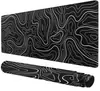 Novo Mouse Pad de Jogo e Escritório Preto Modelo Transfronteiriço com Linhas de Contorno, Tapete de Mesa Extra Longo, Superfície de Tecido Ultra-Fibra, Base de Borracha Natural