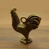 Pisa el pollo de la fortuna pollo adornos de bronce colgante llavero de coche colgante DIY latón retro viejo antiguo mascota de té
