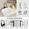 Lavabo de mesa de cerámica para apartamento pequeño estilo crema, lavabo de baño, lavabo de arte para el hogar, lavabo ovalado europeo