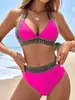 2026 Traje de baño de dos piezas de venta caliente transfronterizo Nuevo bikini de color liso estilo griego Push-up sin espalda Traje de baño de alta gama