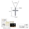 Colgante Transfronterizo Japonés y Coreano de Plata de Ley S925 Lleno de Diamantes Moissanita, Collar de Cruz Simple y Moderno, Collar de Moissanita para Mujeres