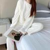 Estilo Otoño e Invierno Ciudad de la Luna Melocotón Oso Conjunto de Pantalones Cálidos Pijama de Felpa Coral Ropa de Casa para Mujer con Felpa Añadida en Estilo Juvenil