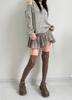 Otoño e Invierno Angora Rojo Blanco Calcetines por Encima de la Rodilla Color Sólido Japonés Jk Presión Algodón Costuras de Rayas Anchas Calcetines de Liebre para Mujer