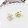 Pendientes de Moda Estilo Coreano al por Mayor, Elegantes Accesorios para Orejas de Pétalos de Flor de Vidrio, Moda de Lujo Ligero Europeo y Americano, Pendientes y Clips para Orejas Estilo Francés 2026