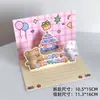 Cartão de presente de animal fofo mensagem de bênção cartão postal de desenho animado dia das crianças estilo ins cartão de aniversário 3D tridimensional