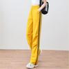 Más fáciles para combinar pantalones de pierna ancha para mujer, pantalones para baile cuadrado, pantalones patchwork de colores contrastantes, pantalones rectos elásticos de talle alto para bailar, modernos y elegantes