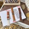 Compatible con la correa de Apple Watch iwatch345678SE, correa de muñeca S910 con patrón de lichi y correa de piel de cordero Starlight.